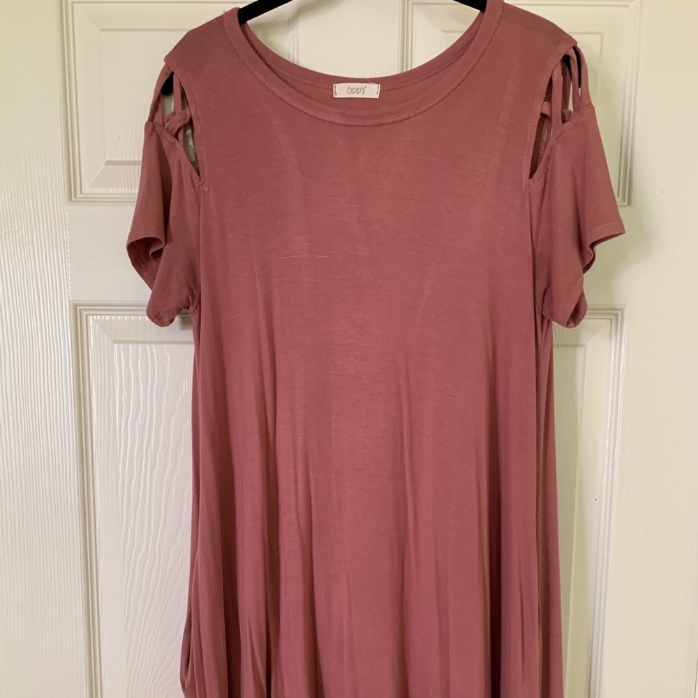 Salmon shift dress